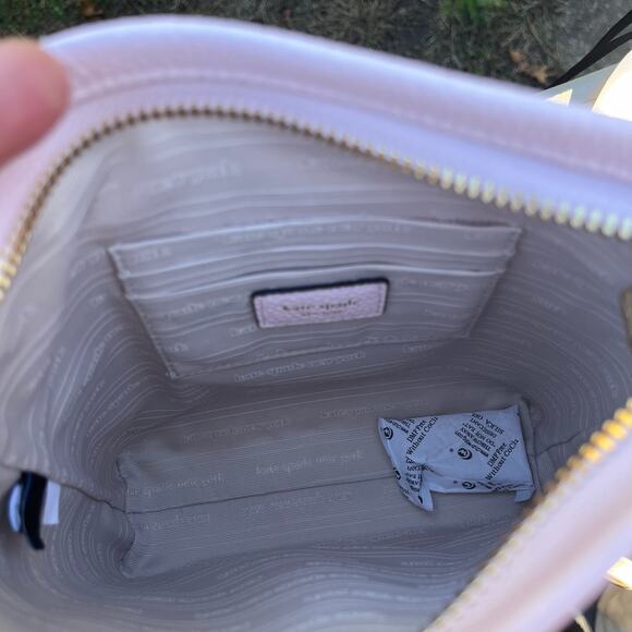 KATE SPADE + DUST BAG, Ava Color Block, Pebbled Leather Crossbody, Shimmer Pink - Picture 11 of 12